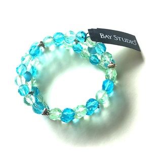 Blue/Green Glass Bead Bracelet